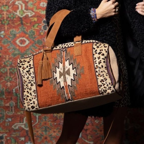 Dainty NYC Handbags - Boho Exotic Leopard Pattern Weekender Duffel Bag
